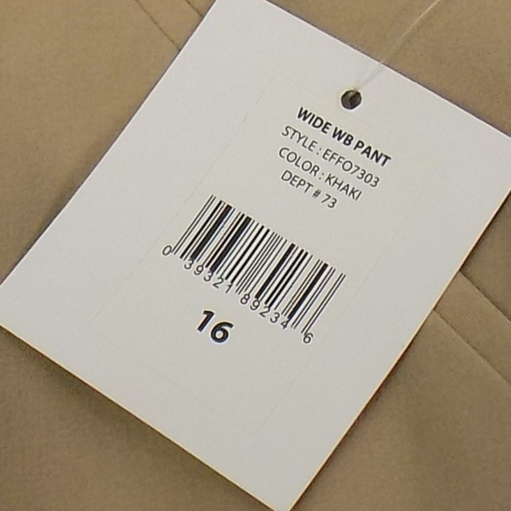 Ellen Tracy Company Wide WB Khaki Pants Size 16 NWT DEFECT READ - Picture 9 of 11